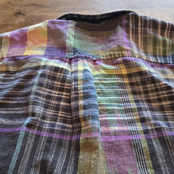 OshKosh B’gosh Indian Madras Plaid Shirt  100% Cotton 90's - Picture 7 of 9